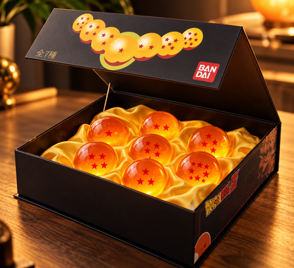 Caja de lujo con las siete esferas de cristal 3D Bolas de Dragón, con luz LED – LuxeOrb3D