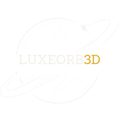 LuxeOrb3D logo claro para fondos oscuros
